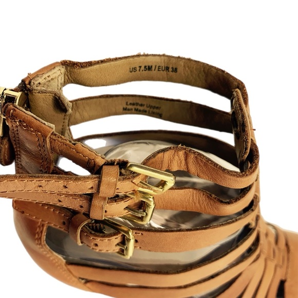 Via Spiga Brown Tan Strappy Gladiator Heels Sz:7.5 - Picture 10 of 12